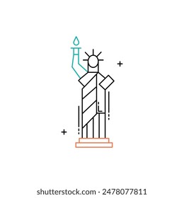 Statue of Liberty, New York Landmark, Liberty Island, American Symbol, National Monument Vector icon Design