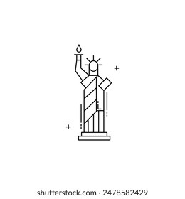 Statue of Liberty, New York Landmark, Liberty Island, American Symbol, National Monument Vector icon Design