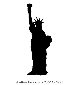 Statue of Liberty. New York landmark. American symbol. Vector silhouette