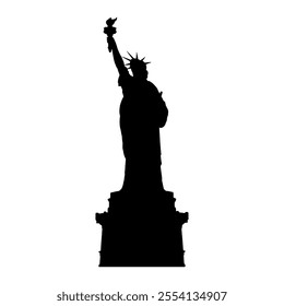 Statue of Liberty. New York landmark. American symbol. Vector silhouette