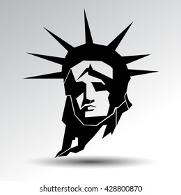 Statue of Liberty. New York landmark. American symbol. Vector silhouette