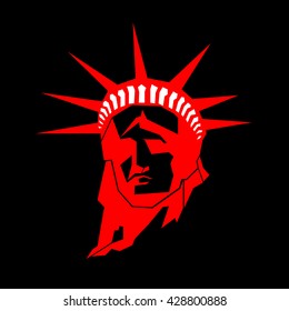 Statue of Liberty. New York landmark. American symbol. Vector silhouette