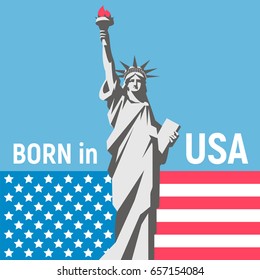 Statue of Liberty. New York landmark. American symbol. Vector.