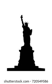 Statue of Liberty. New York landmark. American symbol. Vector silhouette