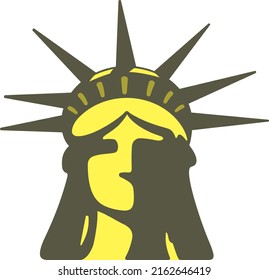 The Statue of Liberty, New York, US, famous landmark flat icon design, Famous scenic spot