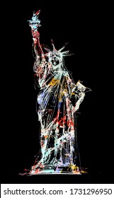 Statue of Liberty, New York, USA - vector illustration (Ideal for printing on fabric or paper, poster or wallpaper, house decoration)