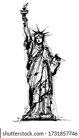 Statue Liberty  New York  USA    vector illustration (Ideal for printing fabric paper  poster wallpaper  house decoration)