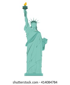 Statue of Liberty, New York, USA. Isolated on white background vector illustration.