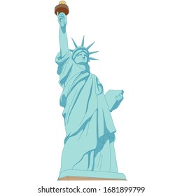 The Statue of Liberty New York vector, USA landmark building, Manhattan freedom landmark vectors.