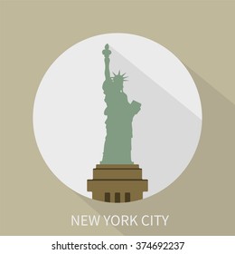 Statue of Liberty in New York. Vector icon.