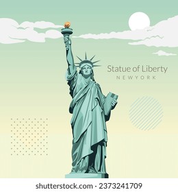 Estatua de la Libertad - Nueva York- Ilustración bursátil como archivo EPS 10