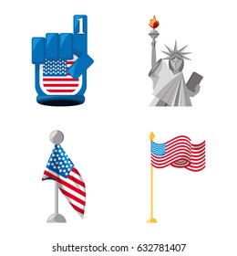 statue of liberty, number one and american flags