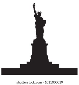 Statue Liberty Nyc Black Silhouette Vector Stock Vector (royalty Free 