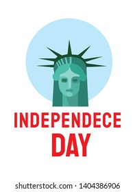 Statue of liberty, NYC, USA symbol, USA flag, 4th of July, Independence day vector illustration.