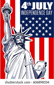 statue of liberty, NYC, USA symbol, USA flag,  fourth of july Independence day