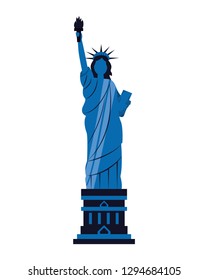 statue of liberty on white background vector illustration