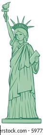 Statue of liberty on white background illustration