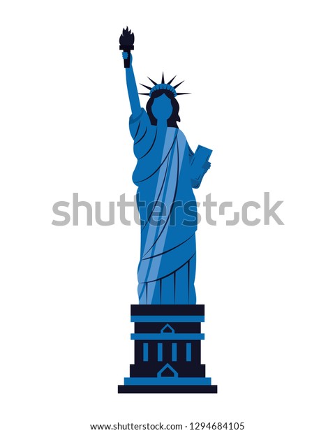 Statue Liberty On White Background Vector Stock Vector (Royalty Free ...