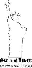 Statue of Liberty outline graphic vector style
