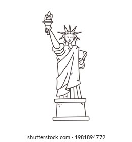 statue of liberty outline isolated
