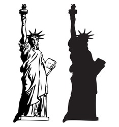 Statue Of Liberty  Outline And Silhouette Vector