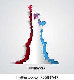 Statue of Liberty from paper - New York - USA - Card Vector illustration