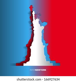 Statue of Liberty from paper - New York - USA - Card Vector illustration