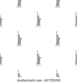 Statue of Liberty pattern seamless background in flat style repeat vector illustration