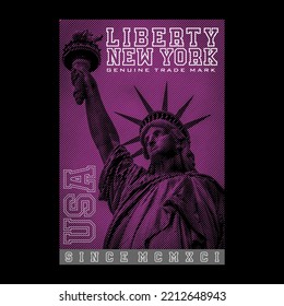 statue of liberty liberty print new york silk screen