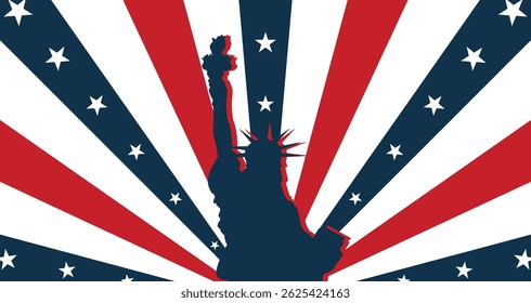 Statue Of Liberty Retro Vintage Background Vector