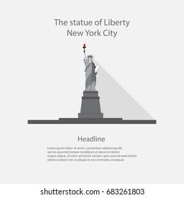The Statue of Liberty. Sights. Tourism. Eps 10.