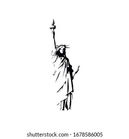 Statue of Liberty Sign isolated on white. Vector illustration