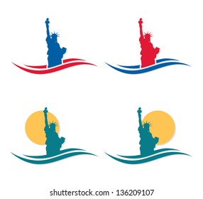 Statue of liberty signs - vector illustration