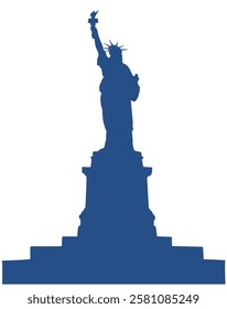 Statue of Liberty Silhouette. Iconic American Symbol of Freedom