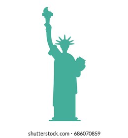 Statue of Liberty silhouette. Landmark America. USA Sculpture New York. American symbol of freedom
