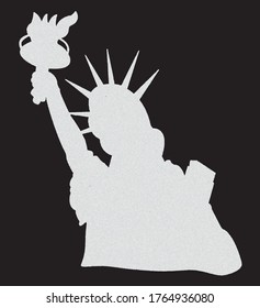 Statue of Liberty silhouette in NY, bust. Vector illustration