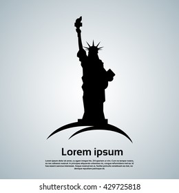 Statue of Liberty Silhouette United States Symbol Vector Illustration