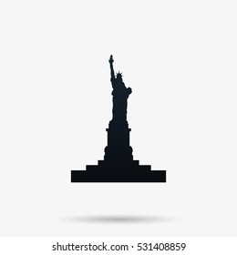 Statue of Liberty simple flat icon. American symbol of freedom.