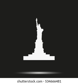 Statue of Liberty simple flat icon. American symbol of freedom.