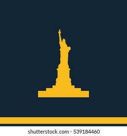 Statue of Liberty simple flat icon. American symbol of freedom.