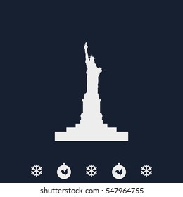 Statue of Liberty simple flat icon. American symbol of freedom.
