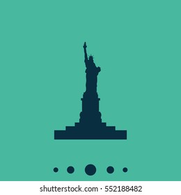 Statue of Liberty simple flat icon. American symbol of freedom.