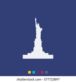 Statue of Liberty simple flat icon. American symbol of freedom.