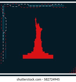 Statue of Liberty simple flat icon. American symbol of freedom.