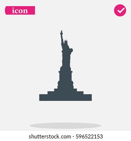 Statue of Liberty simple flat icon. American symbol of freedom.