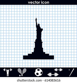 Statue of Liberty simple flat icon. American symbol of freedom.