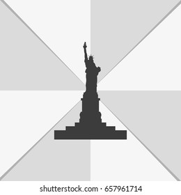 Statue of Liberty simple flat icon. American symbol of freedom.