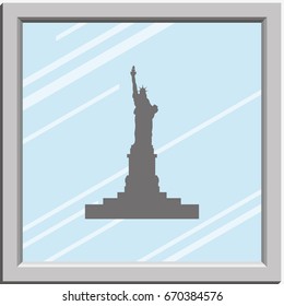 Statue of Liberty simple flat icon. American symbol of freedom.
