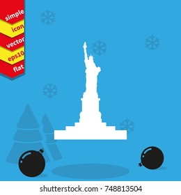 Statue of Liberty simple flat icon. American symbol of freedom.