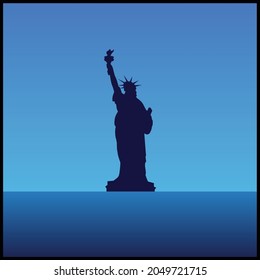 Statue of Liberty, Simple and minimalistic artwork of the monument, Vector Illustration